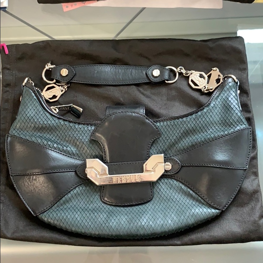 Versace versus black u shaped python purse